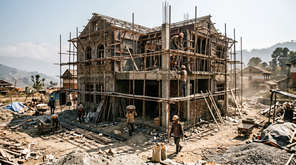 construction site traditional building